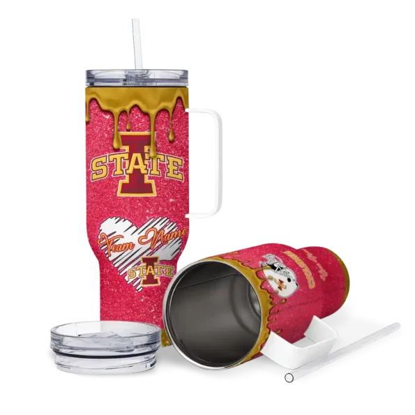 custom iowa state cyclones heart helmet motif red curved tumbler high quality.webp