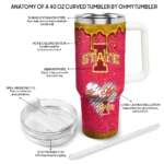 custom iowa state cyclones heart helmet motif red curved tumbler best selling.webp