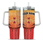 custom iowa state cyclones hex texture red curved tumbler best selling.webp