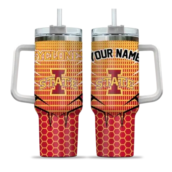 custom iowa state cyclones hex texture red curved tumbler best selling.webp