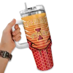 custom iowa state cyclones hex texture red curved tumbler best selling.webp