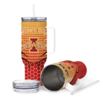 custom iowa state cyclones hex texture red curved tumbler best selling.webp