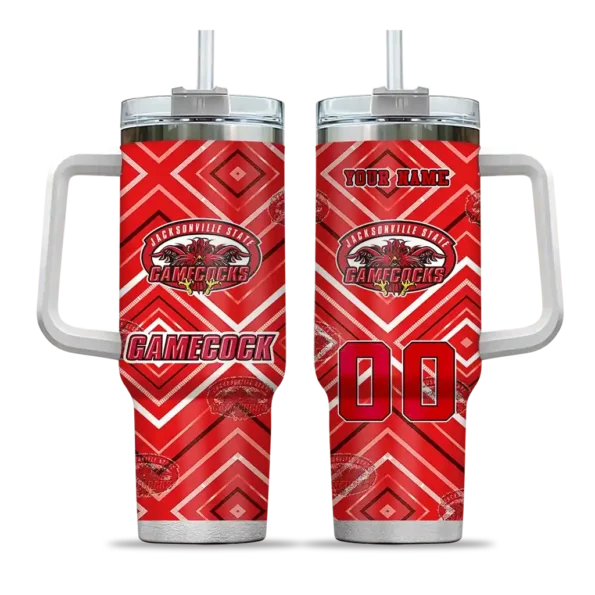 custom jacksonville state gamecocks bold diamonds red curved tumbler best selling.webp