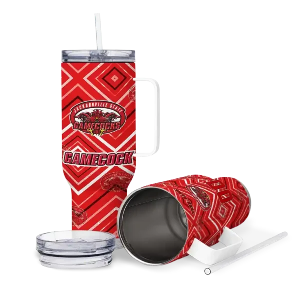 custom jacksonville state gamecocks bold diamonds red curved tumbler high quality.webp