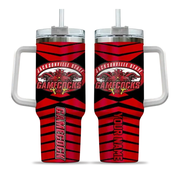 custom jacksonville state gamecocks chevron layers red curved tumbler best selling.webp