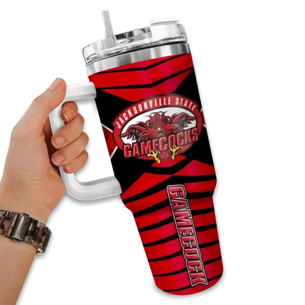 custom jacksonville state gamecocks chevron layers red curved tumbler fashion forward.webp
