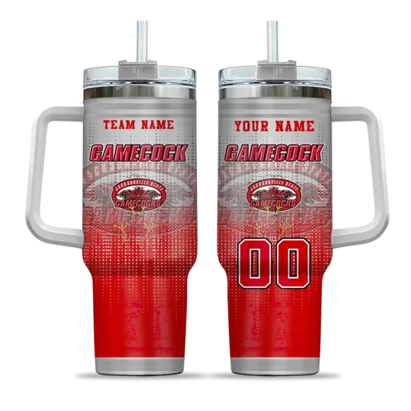 custom jacksonville state gamecocks gradient dots red curved tumbler best selling.webp