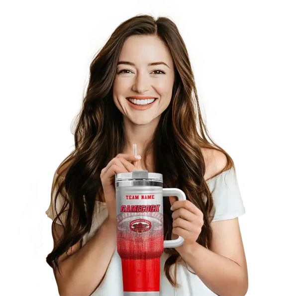 custom jacksonville state gamecocks gradient dots red curved tumbler premium grade.webp