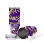 custom james madison dukes arrow burst purple curved tumbler best selling.webp