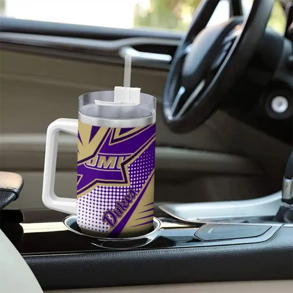 custom james madison dukes arrow burst purple curved tumbler trendy.webp