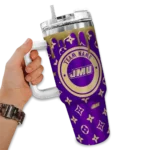 custom james madison dukes bullseye drips purple curved tumbler best selling.webp