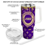 custom james madison dukes bullseye drips purple curved tumbler best selling.webp