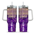 custom james madison dukes chevron stripe purple curved tumbler best selling.webp