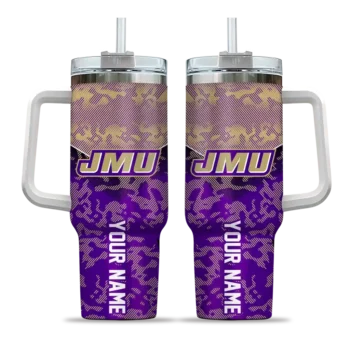 custom james madison dukes chevron stripe purple curved tumbler best selling.webp