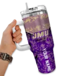 custom james madison dukes chevron stripe purple curved tumbler best selling.webp