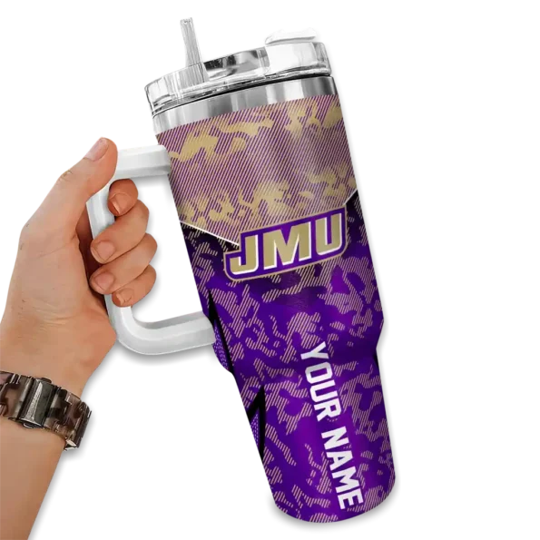 custom james madison dukes chevron stripe purple curved tumbler fashion forward.webp