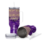 custom james madison dukes chevron stripe purple curved tumbler best selling.webp