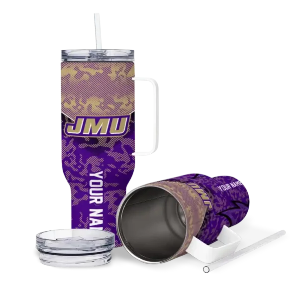 custom james madison dukes chevron stripe purple curved tumbler high quality.webp