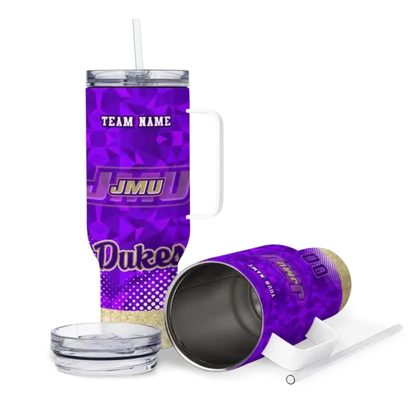 custom james madison dukes geometric prism purple curved tumbler high quality.webp