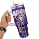 custom james madison dukes leopard zipper purple curved tumbler best selling.webp