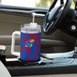 custom kansas jayhawks burst swirl blue curved tumbler best selling.webp