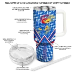 custom kansas jayhawks chevron angle blue curved tumbler best selling.webp