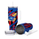custom kansas jayhawks claw cut blue black curved tumbler best selling.webp