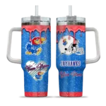 custom kansas jayhawks heart helmet motif blue curved tumbler best selling.webp