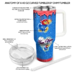 custom kansas jayhawks heart helmet motif blue curved tumbler best selling.webp
