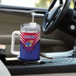 custom kansas jayhawks hex texture blue curved tumbler best selling.webp