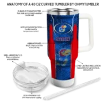 custom kansas jayhawks hexagon armor blue curved tumbler best selling.webp