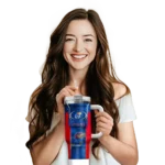 custom kansas jayhawks hexagon armor blue curved tumbler best selling.webp