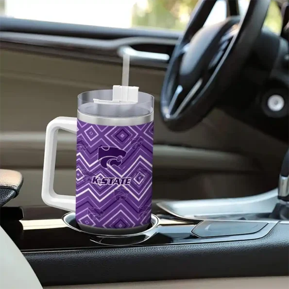 custom kansas state wildcats bold diamonds purple curved tumbler trendy.webp