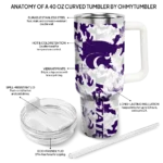 custom kansas state wildcats camo mashup purple white curved tumbler best selling.webp