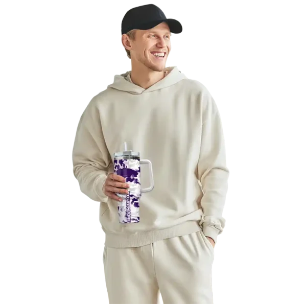 custom kansas state wildcats camo mashup purple white curved tumbler top rated.webp