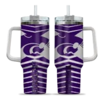 custom kansas state wildcats chevron layers purple curved tumbler best selling.webp
