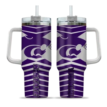 custom kansas state wildcats chevron layers purple curved tumbler best selling.webp