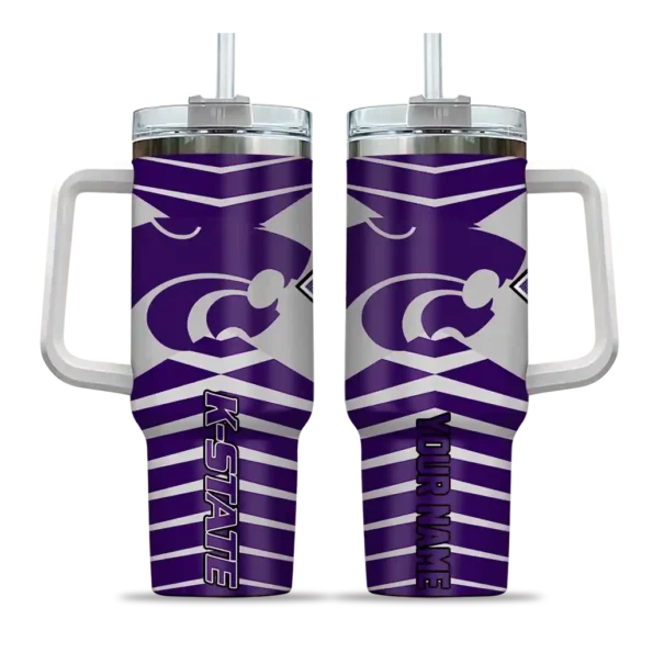 custom kansas state wildcats chevron layers purple curved tumbler best selling.webp