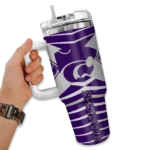 custom kansas state wildcats chevron layers purple curved tumbler best selling.webp