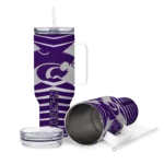 custom kansas state wildcats chevron layers purple curved tumbler best selling.webp