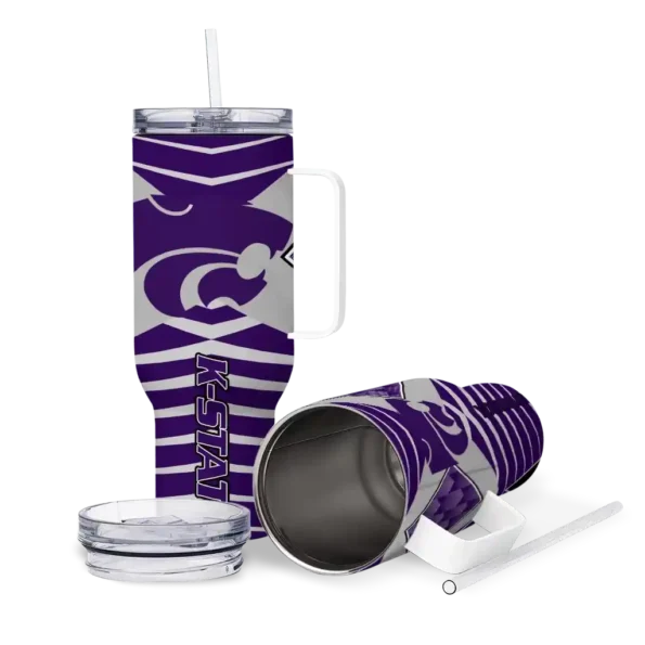 custom kansas state wildcats chevron layers purple curved tumbler high quality.webp