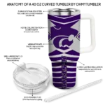 custom kansas state wildcats chevron layers purple curved tumbler best selling.webp