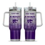 custom kansas state wildcats gradient dots purple curved tumbler best selling.webp