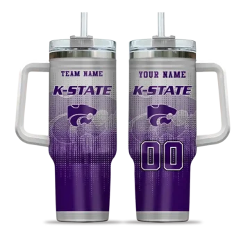 custom kansas state wildcats gradient dots purple curved tumbler best selling.webp