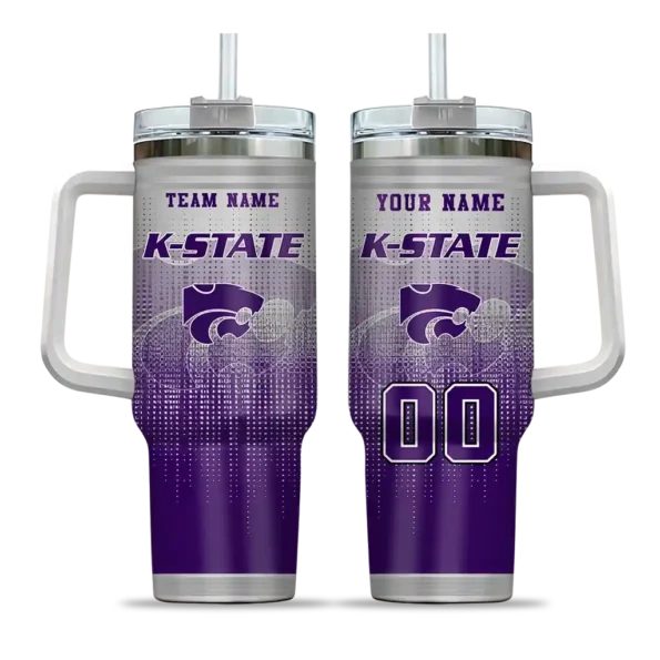 custom kansas state wildcats gradient dots purple curved tumbler best selling.webp