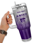 custom kansas state wildcats gradient dots purple curved tumbler best selling.webp