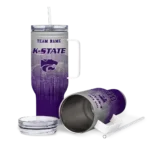 custom kansas state wildcats gradient dots purple curved tumbler best selling.webp