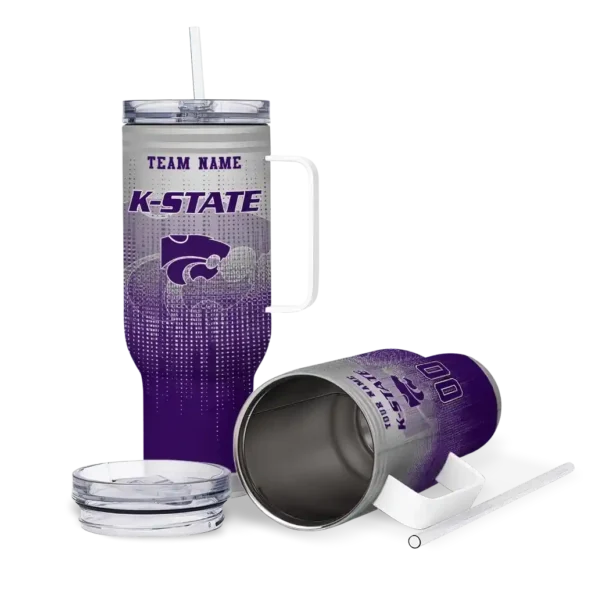 custom kansas state wildcats gradient dots purple curved tumbler high quality.webp