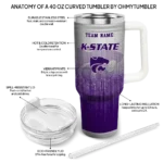 custom kansas state wildcats gradient dots purple curved tumbler best selling.webp
