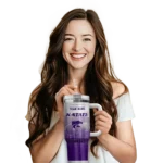 custom kansas state wildcats gradient dots purple curved tumbler best selling.webp